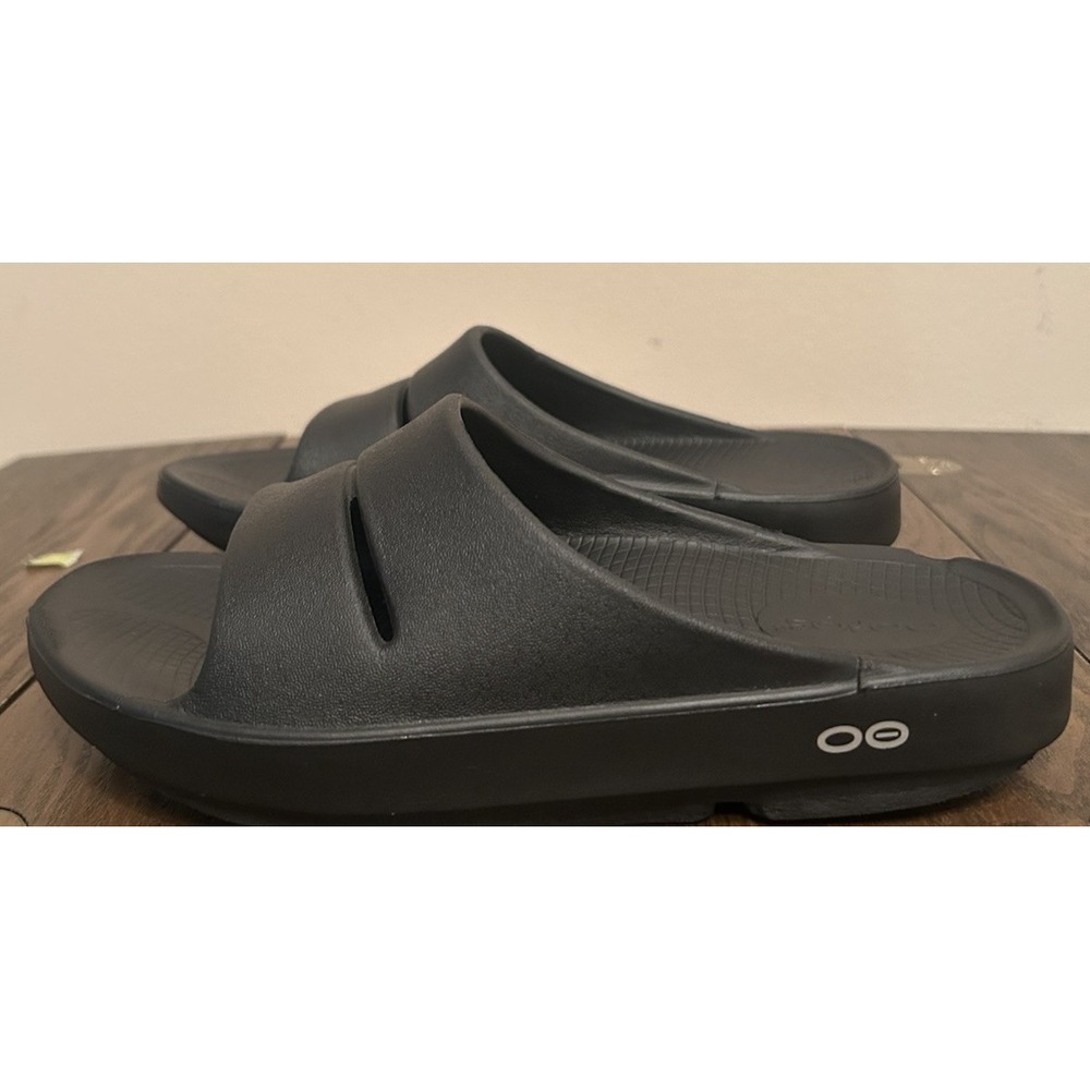 OOFOS Ooahh Sport Unisex Black Slide Slipper Recovery Sandals Sz Men 5 Women 7 - Picture 4 of 8